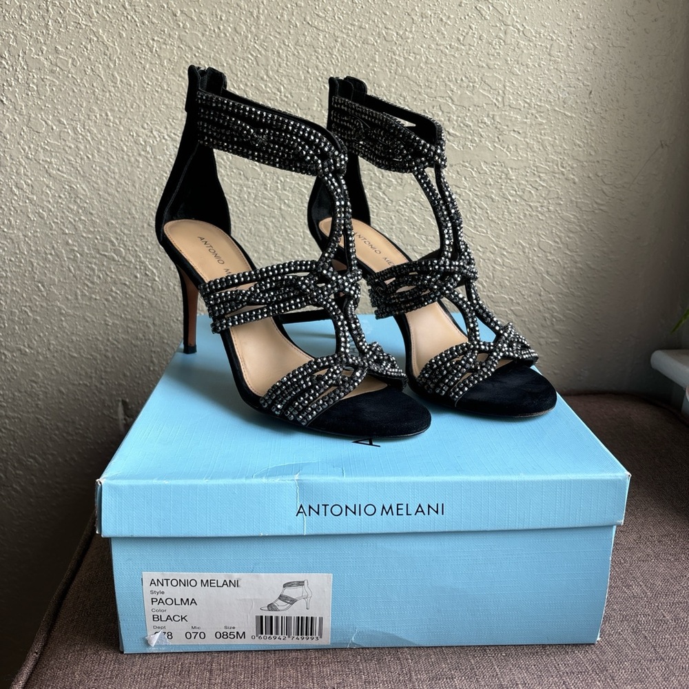 Antonio Melani Black Studded Heels